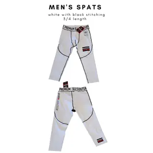 Men's White Compression Grappling Spats - 3/4 Length