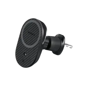 PITAKA Magnetic Car Mount for iPhone 15/14/13 Series, Magnetic Car Mount Charger with NFC Feature, 360 Degree Rotation [MagEZ Car Mount Pro 2, Universal and Tesla Model 3/Y] Charging Wireless phonestand for