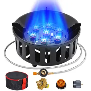 [SummerVibes] BESTFIRE 9.25in Portable Camp Stove, 72,000BTU High-Heat Propane Burner – Windproof Outdoor Gas Stove with Piezo Ignition & Adjustable Regulator, for Seafood Boil, Backyard Cooking, 1.5kg&Carry Bag camping