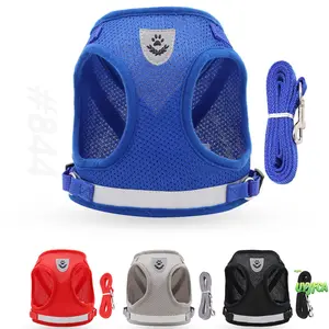 Adjustable Dog Harness Collar and Leash Set Step in No Pull Pet Harness,Breathable Soft Mesh Padded Reflective Vest Harness, Adjustable Anti-Escape Pet Harness for Small Dogs Puppies and Cats,Ideal for Outdoor Walking,Daily Exercise and Travel summervibes