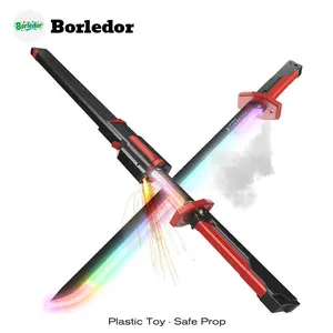 BLD LED SparkBlade Sword with Spray Effect knife Toy Cyberpunk Katana - Light-Up Propfor Cosplay, Raves & Festivals RGB Lights Durable CollectibleItem US In Stock, Valentine’s Gift Idea ,cool birthday gift,type-c rechargeable