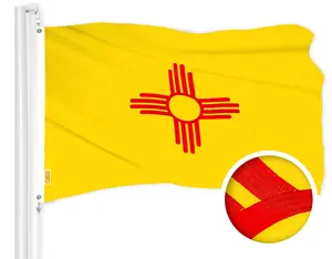 G128 New Mexico State Flag | 4x6 Ft | ToughWeave Series Embroidered 300D Polyester | Embroidered Design, Indoor/Outdoor, Brass Grommets