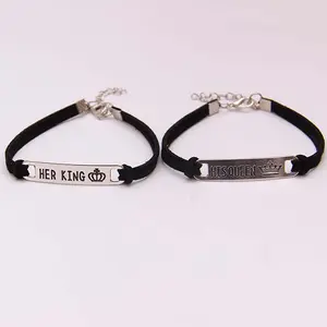 King and Queen Adjustable Woven Bracelets – Personalized Couple Jewelry Gift