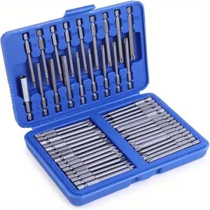 50-Piece 75mm Screwdriver Bit Set, Cross Flat Star Hex U-Shape, Ideal for Daily Repairs, Extended Bits for Hard-To-Reach Screws