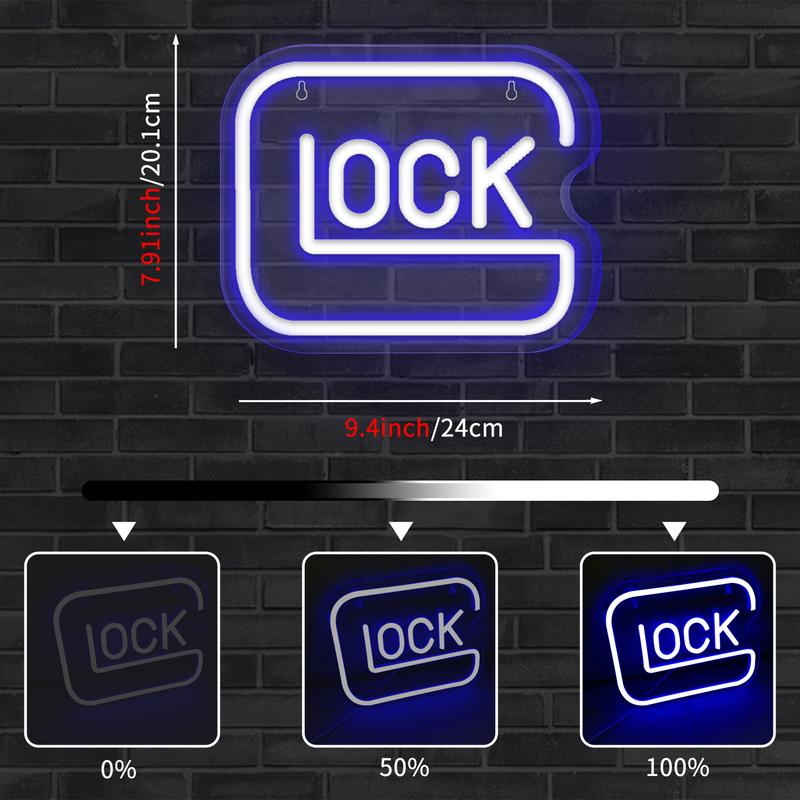 Lock Shaped Neon Lights, Acrylic Night Light, Simple and Stylish Design, USB Power Supply, Perfect for Bedroom Study Shop Decoration, Gift Idea for Valentines Day