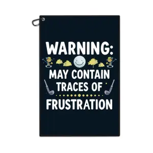 Funny Printed Golf Towel (16''x24''),Microfiber Golf Towel with Clip,Golf Gift for Dad Husband Birthday Christmas or Friends,Golf Bag Accessories for Men and Women (Black-White)