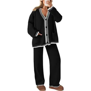 Lounge Sets for Women Fall 2025 Loungewear 2 Piece Outfits Cardigan Sweaters Track Suit Matching Winter Clothing