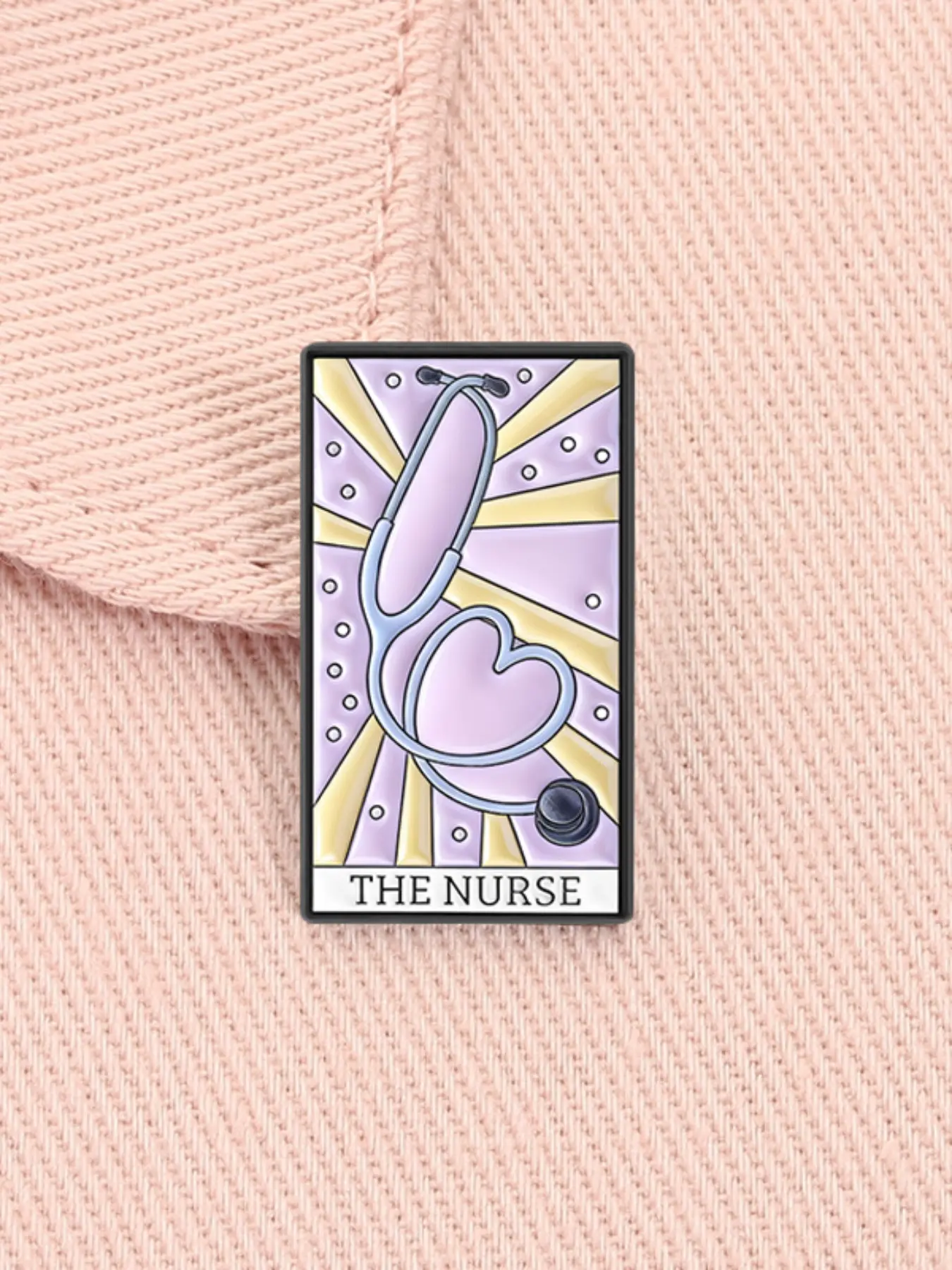 The Nurse Tarot Card Enamel Pin Durable Metal Pins Medical Stethoscope Alloy Brooch Pin Clip Lapel Backpack Badge Fashion Jewelry Accessories Gift for Nurse Friends
