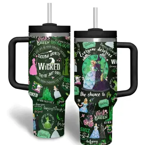 Wicddd Music Tumbler 40oz 20oz Handle Cup Travel Mug Hydration Drinkware Gift Idea for Fans