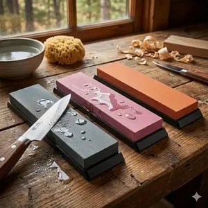 Professional Sharpening Stone Set 3-Piece 1000/3000/5000 Grit Whetstone for Kitchen Knives Home Tool Durable Portable Efficient Edge Repair Maintenance Essential Multi-Grit Sharpener