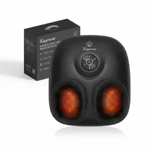 Kayoura Shiatsu Foot Massager Machine with Soothing Heat and Deep Kneading Air Compression - Professional Foot Wellness Massager for Blood Circulation, Plantar Fasciitis Relief & Tired Feet, Brown electric massager plantar fasciitis relief heel pain neuro
