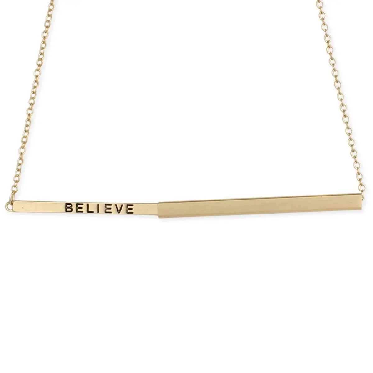Zad Jewelry Women's Minimalist Hidden Message Slide Bar Chain Jewelry Necklace - Engraved Word, Metal Tube, Gold Chain Link, Female Fashion Accessory, Chain Jewelry Necklaces