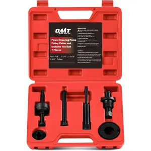 Motor Tech Power Steering Pump Pulley Puller Installer Tool Set, Pump Pulley Remover Installer Tools Compatible with Ford, GM, and Chrysler