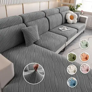 Jacquard Sofa Cover, Elastic Strap Fixed Sofa Protector, Machine Washable and Pet-Friendly, Suitable for Sectional Sofas, Single Chairs, Two-Seater Sofas, and Integrated Design of Sofas, Perfect Christmas Gift, Elastic Sofa Slipcover