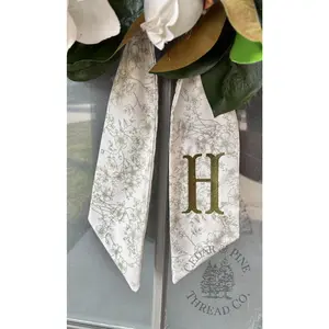 Spring Wreath Sash with Custom Monogram | Personalized Summer Front Door Decor