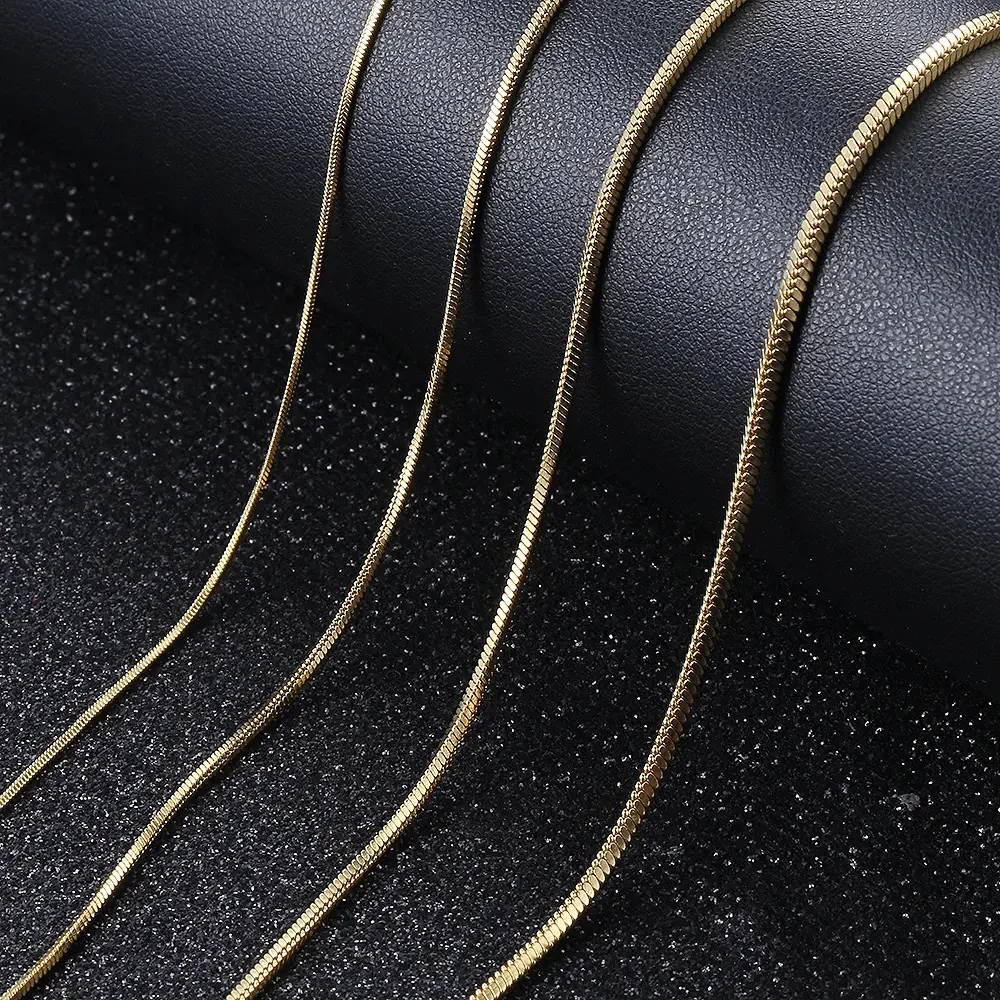 0.9/1.2/1.5/2.0mm Square Snake Chain Stainless Steel Necklace For Women Fashion Gold Color Silver Color Jewelry Gifts