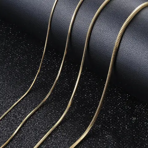 0.9/1.2/1.5/2.0mm Square Snake Chain Stainless Steel Necklace For Women Fashion Gold Color Silver Color Jewelry Gifts