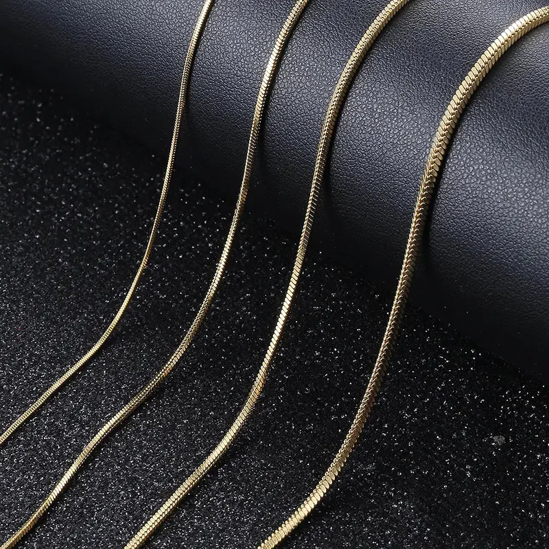 0.9/1.2/1.5/2.0mm Square Snake Chain Stainless Steel Necklace For Women Fashion Gold Color Silver Color Jewelry Gifts