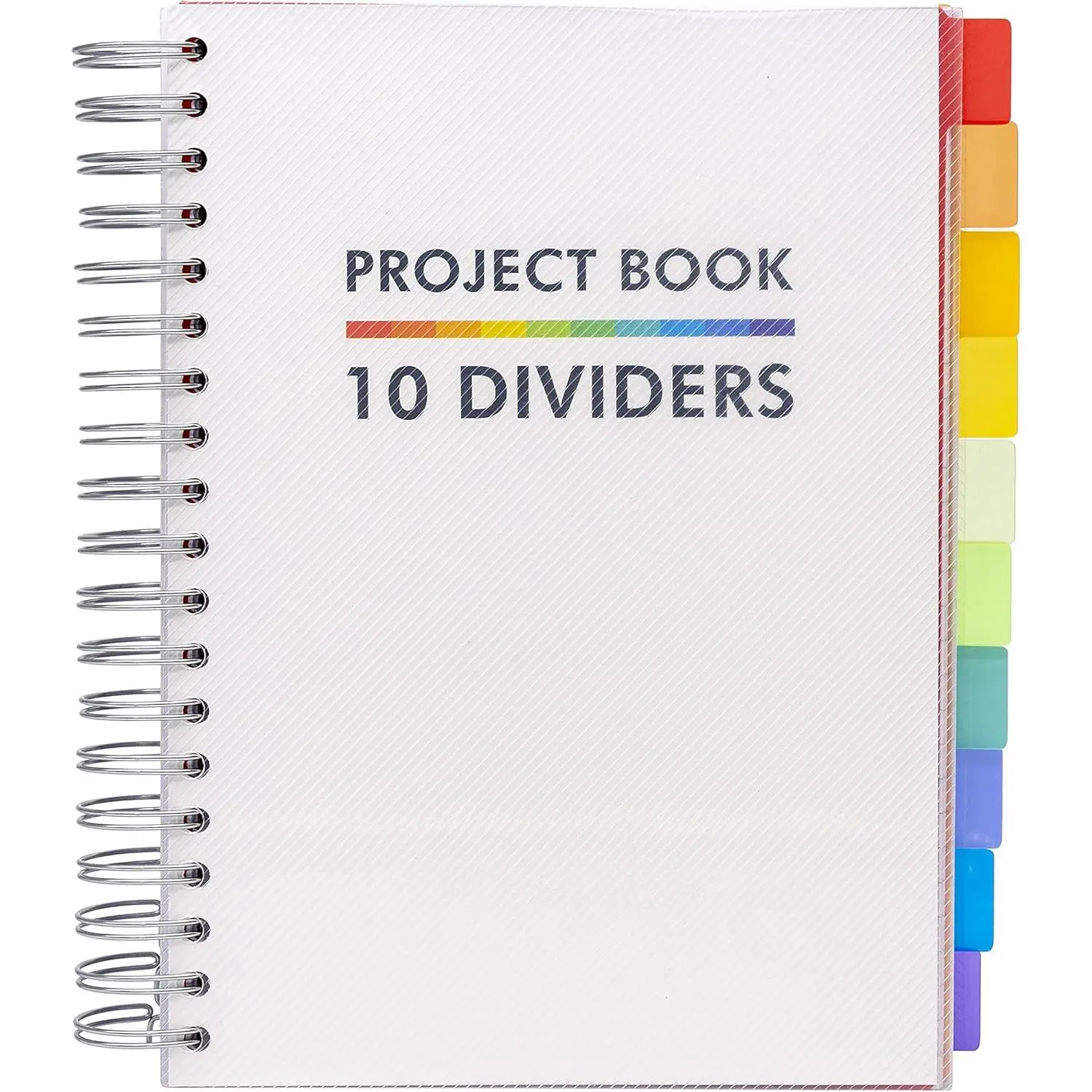 B5 Subject Notebook with 10 Repositionable Dividers for Organization - 400 Perforated Pages of 80GSM Paper - 200 Sheet Notebook for School, Office, and Home - White, 7.48 x 9.84in
