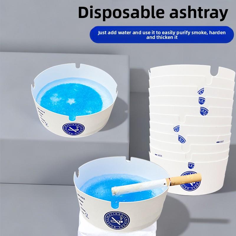 Disposable Ashtray 25-Pack, Portable & Eco-Friendly Paper Ashtrays with Deodorizing Gel, for Indoor Outdoor Use, Travel, Car Cup Holder, Parties and Camping