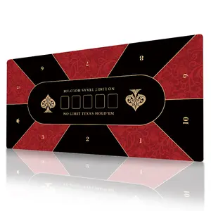 180cm*90cm-Foldable Poker Mat - Portable Non-Slip Rubber Pad for Poker Card mat, Nights & Family Gatherings pc office