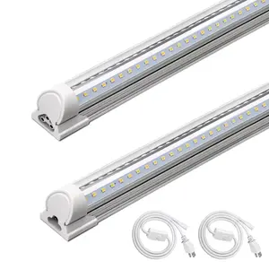 Barrina T8 LED Shop Light 4FT, 40W 5500LM 5000K, Clear Cover, Garage Lights Ceiling, V-Shape LED Light Fixture, Work Shop Lights for Garage, Warehouse, Basement, ETL Listed, 2 Packs