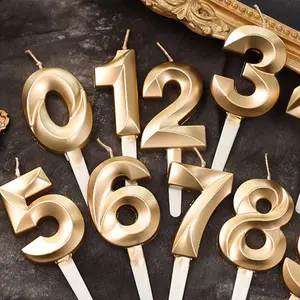 10pcs Diamond Number Candles, Birthday Cake Decorations, Party Favors, Valentine's Day, New Year, Indoor Use, Cake Decorating Supplies