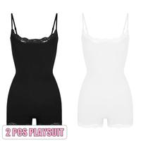 2pcs Playsuit(Black/White)