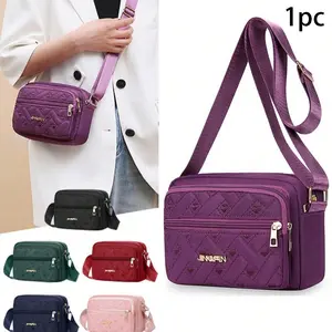 Fashion Quilted Crossbody Bag, Multifunctional Zipper Heart Shoulder Bag, Embroidered Mini Earphone Pouch, Mother's Day Gift