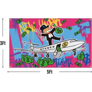 Money Bags Flag 3x5 Feet Banner Funny Flags For Room  for College Dorm Room Decor Party Decoration Supplies Ornaments