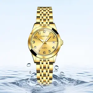FAMUHZ brand new trendy niche quartz watch with a fashionable digital dial, waterproof women's watch.