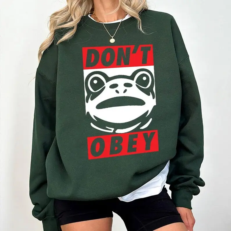Portland Frog Demands That You Don't Obey Hoodie - Sweatshirt - Shirt, Anti ICE Shirt, Anti Fascism Hoodie, Anti Trump Tee, Vintage Activist Shirt, Full Sizes And Colors, Gift For Men And Women
