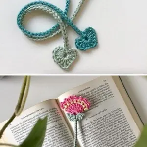 Crochet Flower Bookmarks – Handmade Floral Page Holders, Cute Gift for Book Lovers