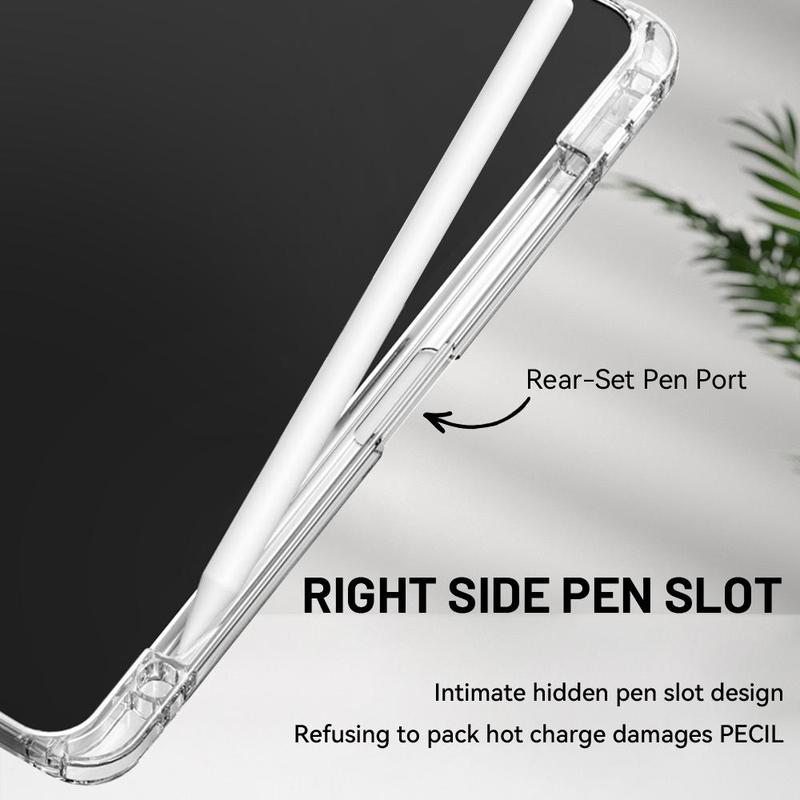 Vintage Stylish Seek First God's Kingdom iPad Folding Stand Case, Transparent Acrylic Hard Back with Pencil & Charger Slots, for iPad 10.2 inch 2019/2021, Mini, Pro, Air, Scratch-Resistant Ultra-Thin, Shockproof Full Protection Case, Tablet Accessories