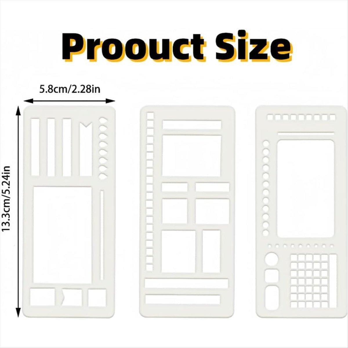 9 Pack Handmade Flexible Record Template, Planner Stencils Set Reusable Drawing & Lettering Templates for DIY Craft