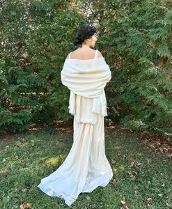 Alpaca Shawl | Perfect for Weddings | Bridal Shawl | White, Off-White and Light Ivory Colors | Bridal Wrap