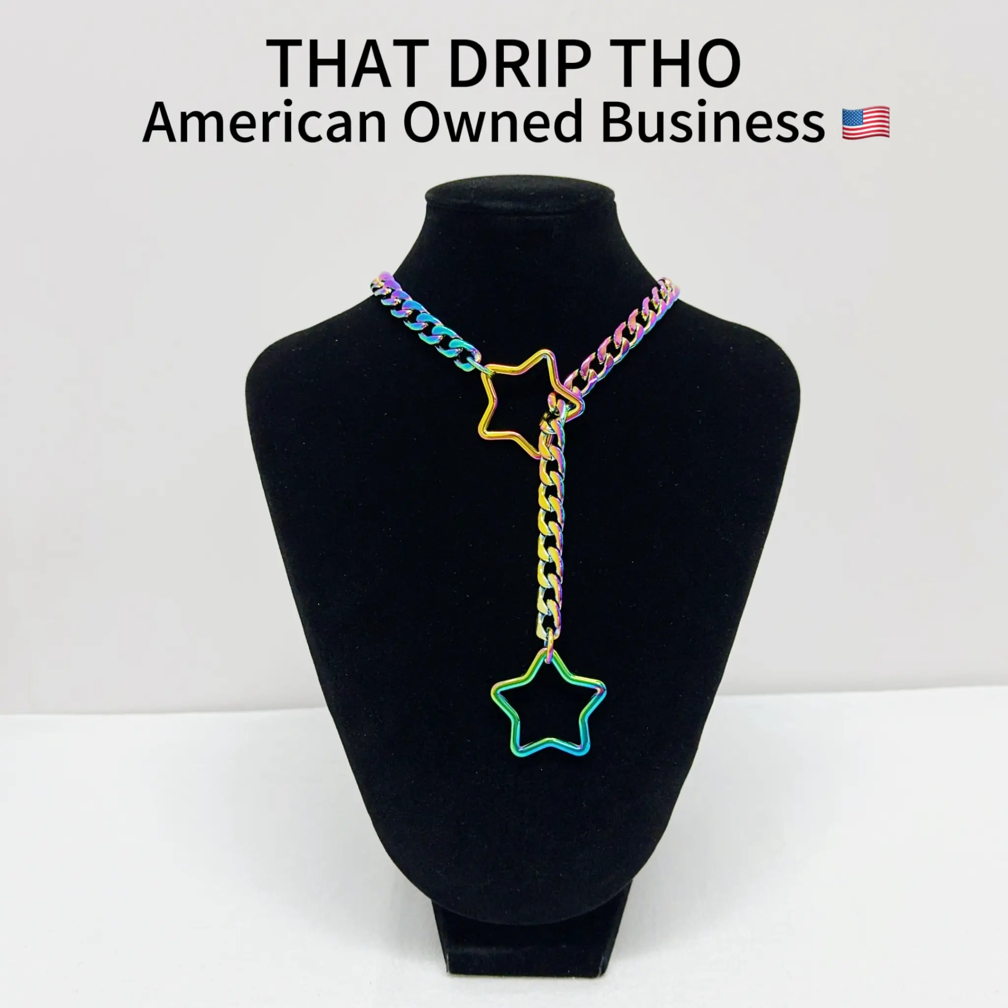 ThatDripTho Star Pendant Slip Chain Necklace, Adjustable Chain for Men & Women, Street Wear, Fashion Jewelry Adjustable Cuba Long Chain for Partner, Husband & Wife, BF, GF, Trendy Daily Wear Accessory, Punk Rock  Style Chain in Multi-Color