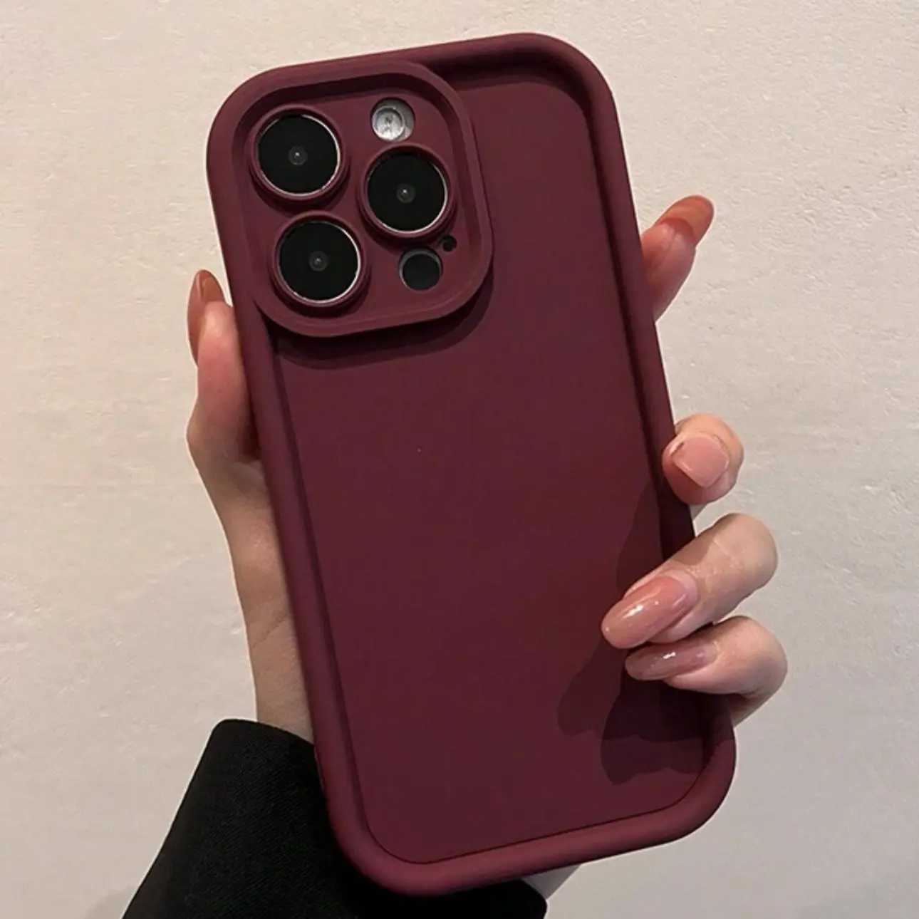 Solid Color Phone Case, Shockproof Durable Phone Protective Cover, Phone Accessory Compatible with iPhone 11 12 13 14 15 16 17 Pro Max, Smartphone Casing, Cellphone Protection, Cellphone Accessories, TPU Cellphone Casing