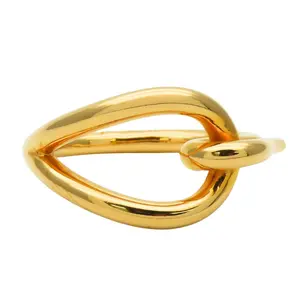 Pre-owned HERMÈS Gold-plated Small Leather Goods Hermes Jumbo Scarf Ring