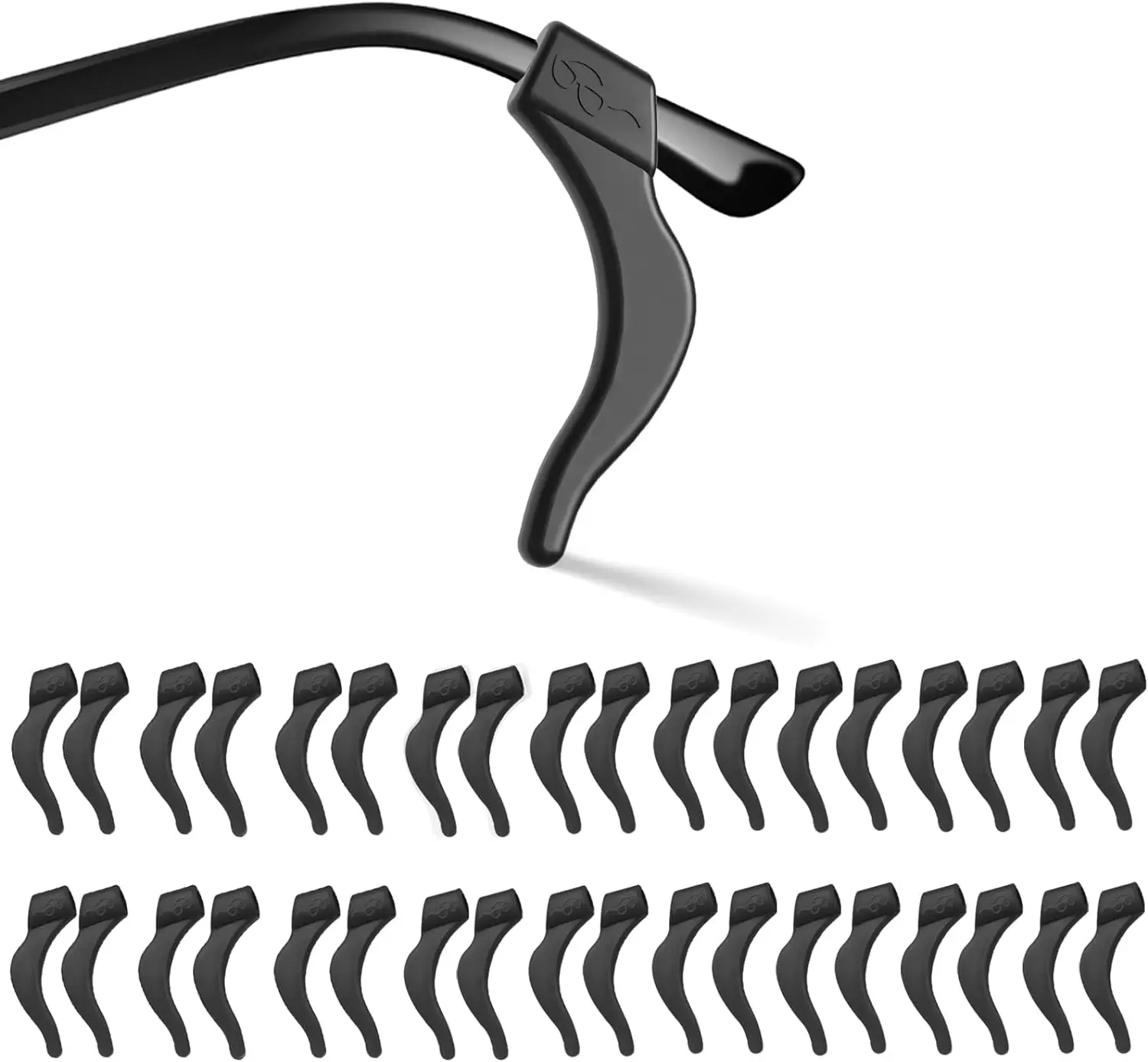 Eyeglass Holder Set – 5 sets of 10 pieces – Anti-slip eyeglass frame, ear clip, sunglasses holder, nose support, reading glasses holder
