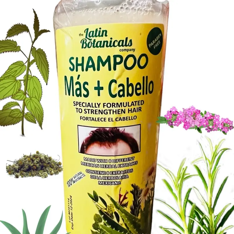 Mas + Cabello Shampoo 14.8 Fl Oz 440 Ml - Special Formula for Healthy Hair Growth with mexican herbs extract  - Cleanser, Comfort