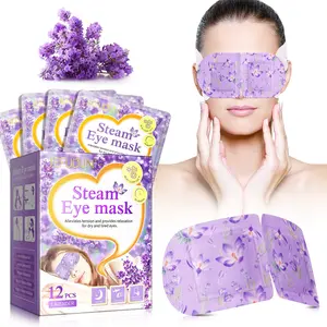 Lavender Steam Eye Mask,12 pieces of lavender steam eye masks, midday eye masks, light-blocking relaxation, hot compress eye care, sleep eye masks, must-have for travel, suitable for both men and women, Calming