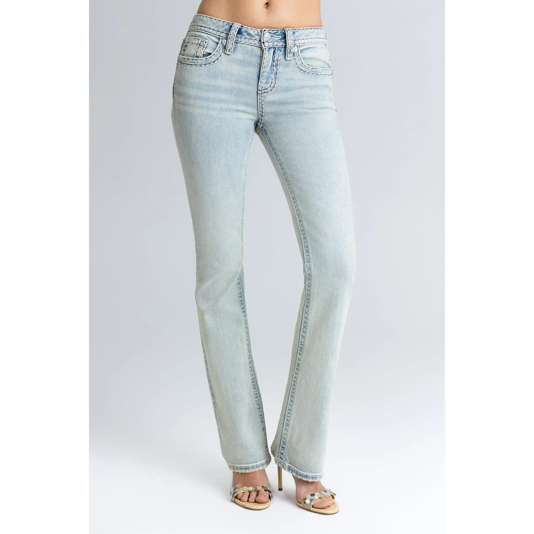 Imali Stitched Bootcut Jeans