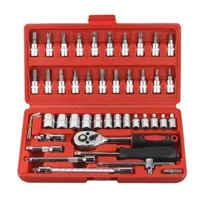 46PCS All-in-One Tool Set, Multifunctional Hand Repair Tool Kit, Wear-resistant Durable & Full Specifications, Portable Compact Easy Storage, For DIY Enthusiasts & Maintenance Workers, Ideal for Household Repair and Daily Construction Projects