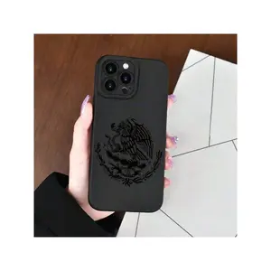 Mexican Engraved Black Background Dark  Phone Case, Suitable For IPhone 16 15, 14, 13, 12, 11 Pro Max, XS, XR