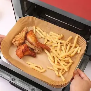 RYCTECH 100PCS Air Fryer Liners, Food Grade Accessories, Rectangle Disposable for Dual Basket, Non-Stick Square Heat-Resistant Roasting Pad, Oil-Proof and Water-Proof Baking Liner, l Zone Air Fryer, Oil-Proof Parchment Paper, Dealsforyoudays