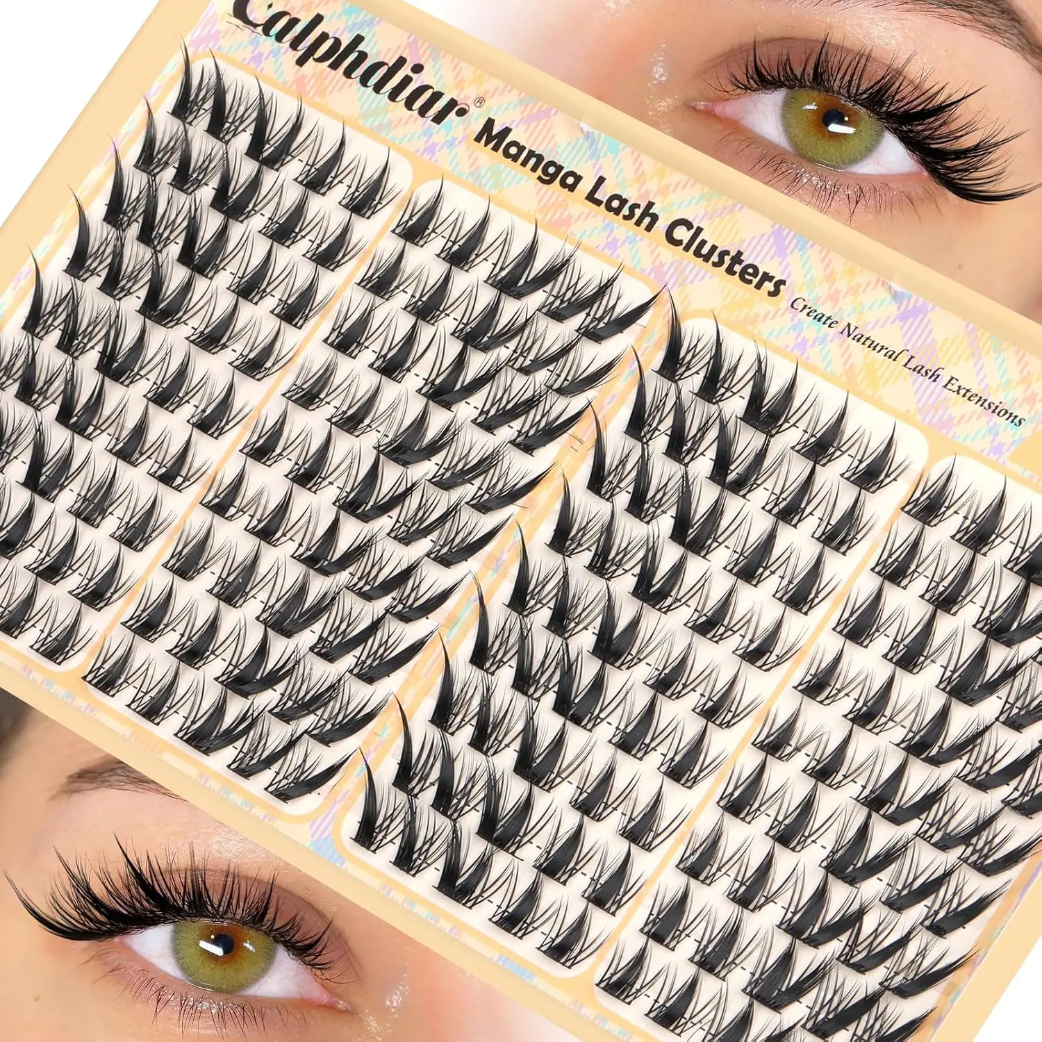 Lash Clusters Fox Eye Cluster Eyelash Extensions Manga Eyelash Clusters Fairy Lash Extension 180Pcs Spiky Individual Lashes 10-14mm Natural Cat Eye Lashes Clusters Anime Eyelash Cluster