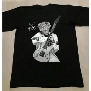 Machine Gun Kelly Play Guitar Signature Unisex T-Shirt ,Rapper Graphic T-Shirt Vintage Rap Hip-Hop Collection Y2K Streetwear For Men Unisex Fans