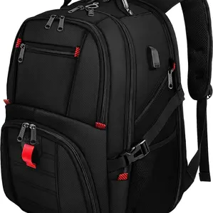 YOREPEK Extra Large Backpack, Fits 17" Laptops, with USB Charging Port, Black