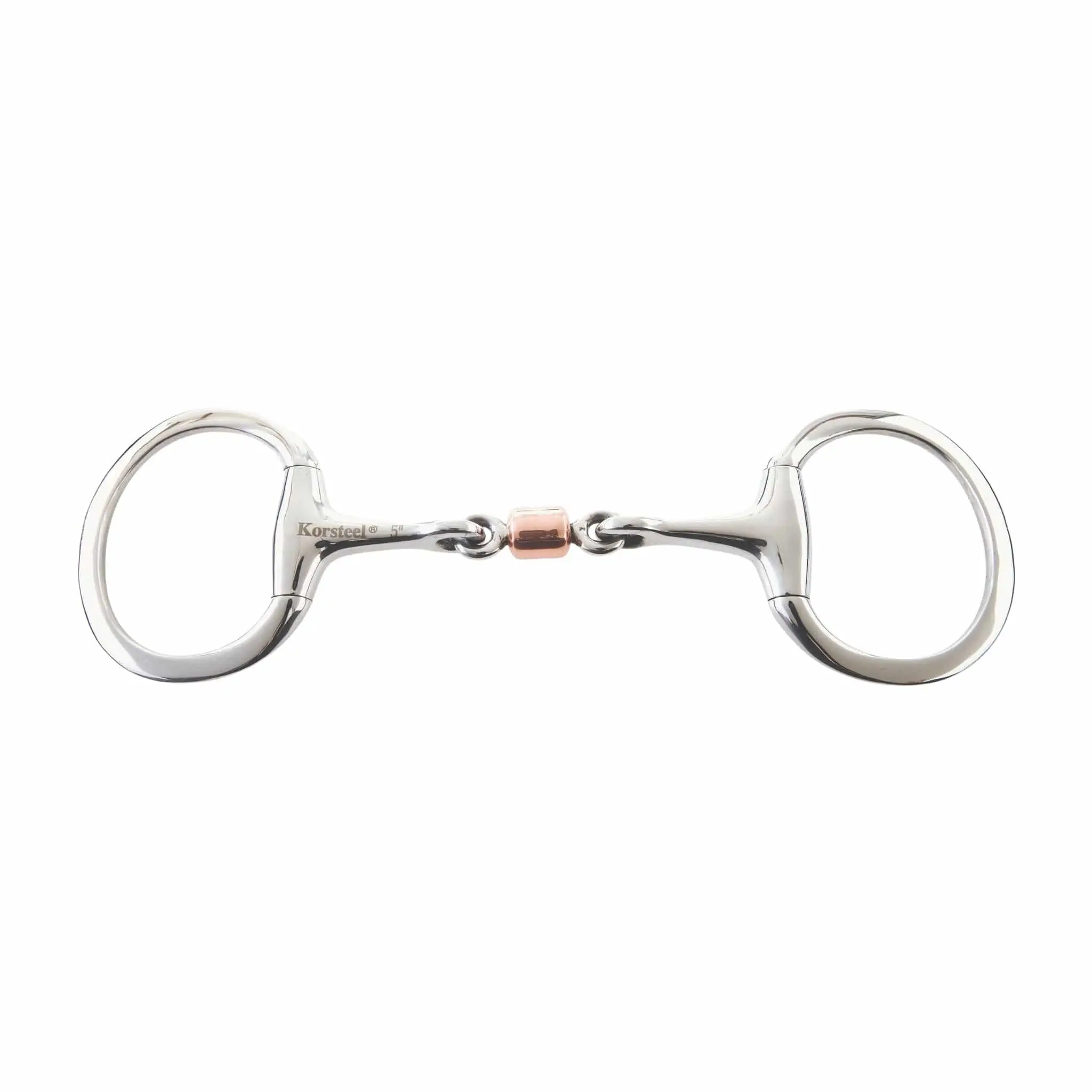 Korsteel Stainless Steel Copper Roller Mouth Eggbutt Snaffle Bit